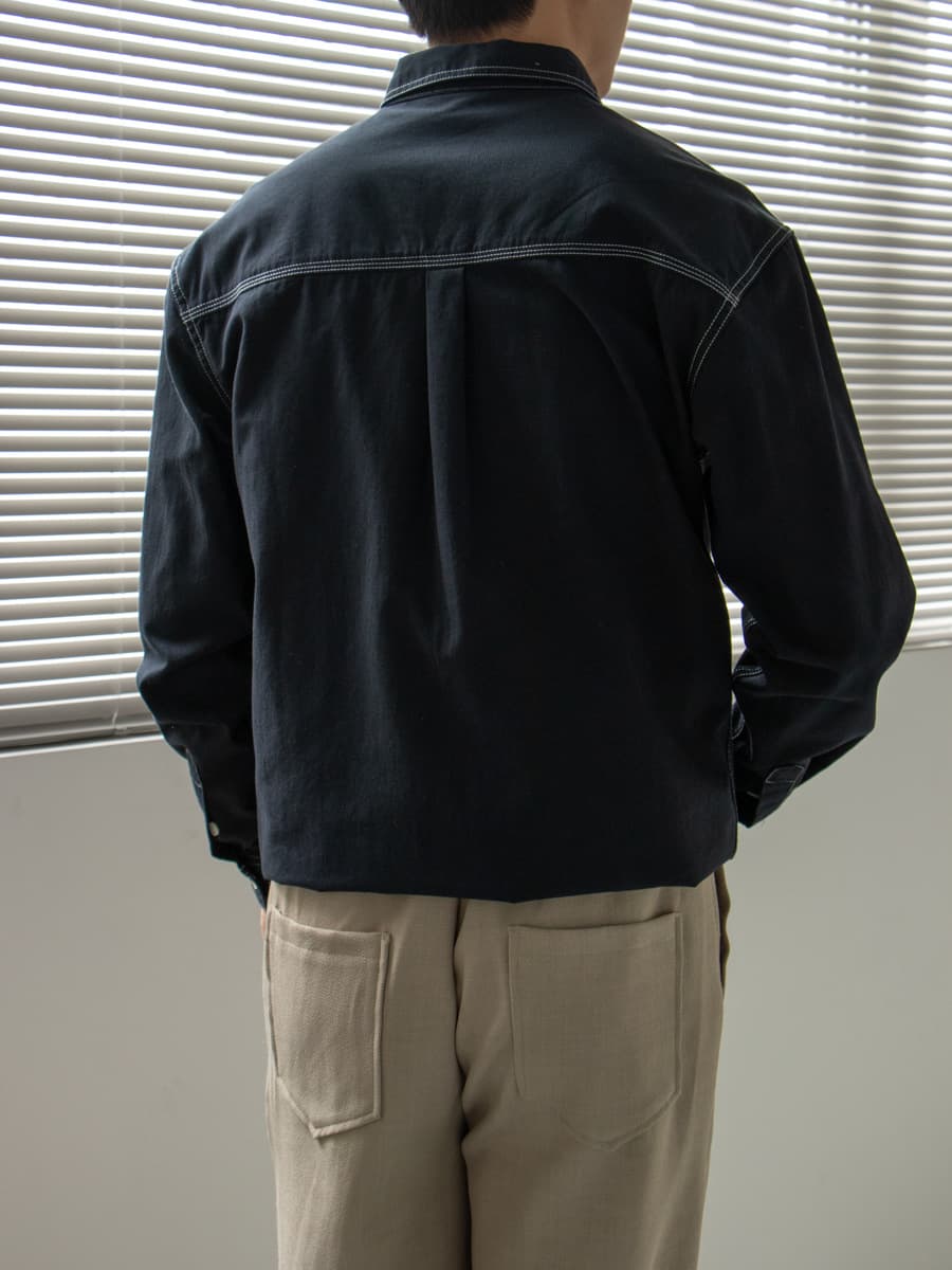 作業着 ワーク仕様 コットンツイル長袖シャツ