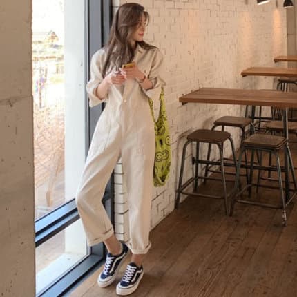 作業着 シンプル作業用つなぎ服