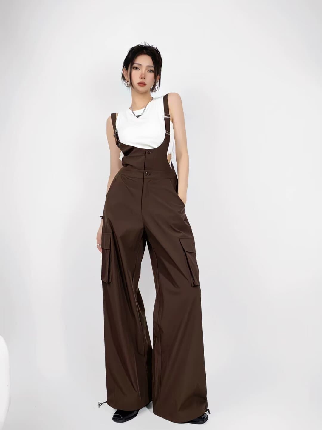 シンプル軽やかサロペット作業着