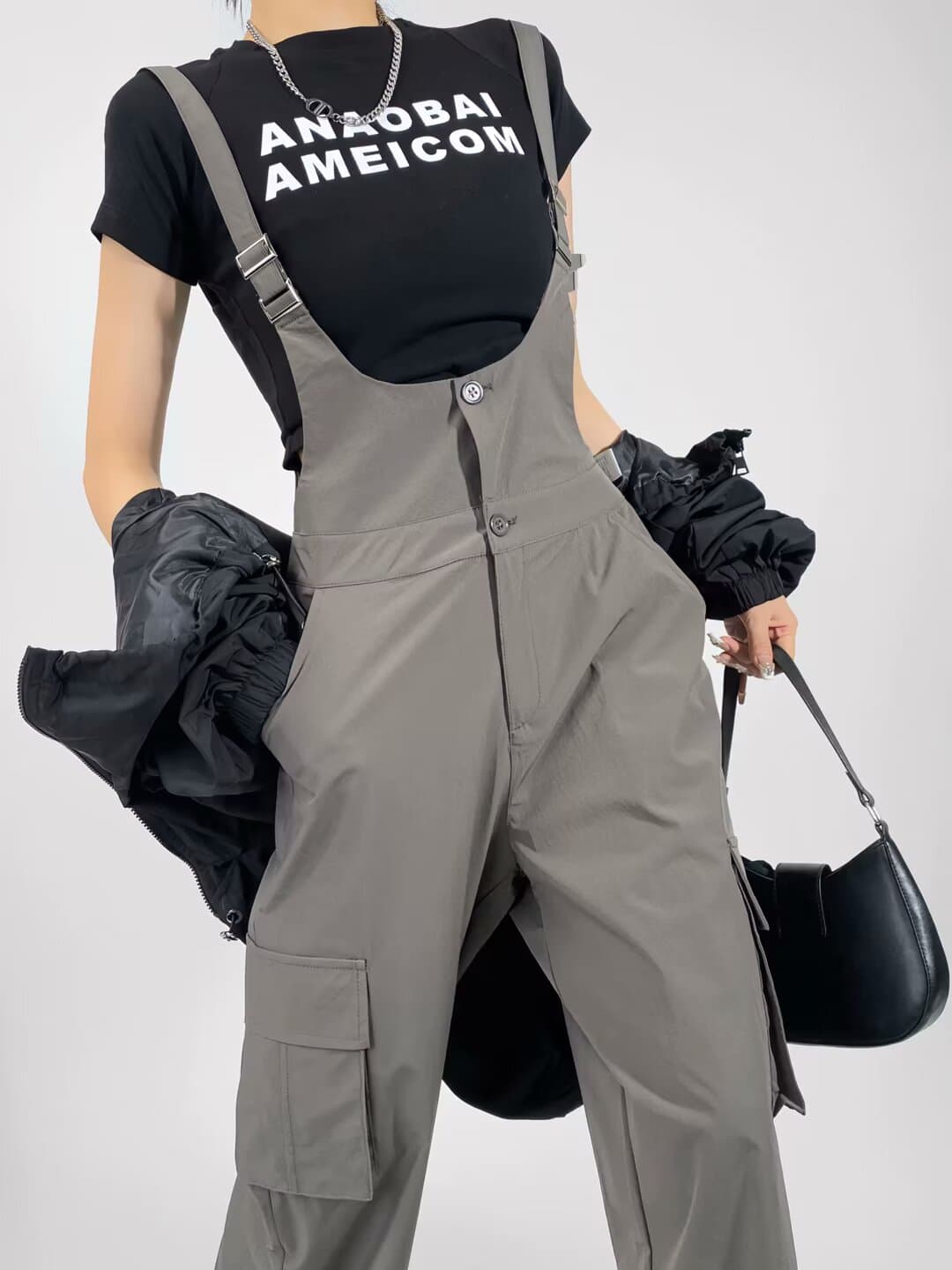 シンプル軽やかサロペット作業着