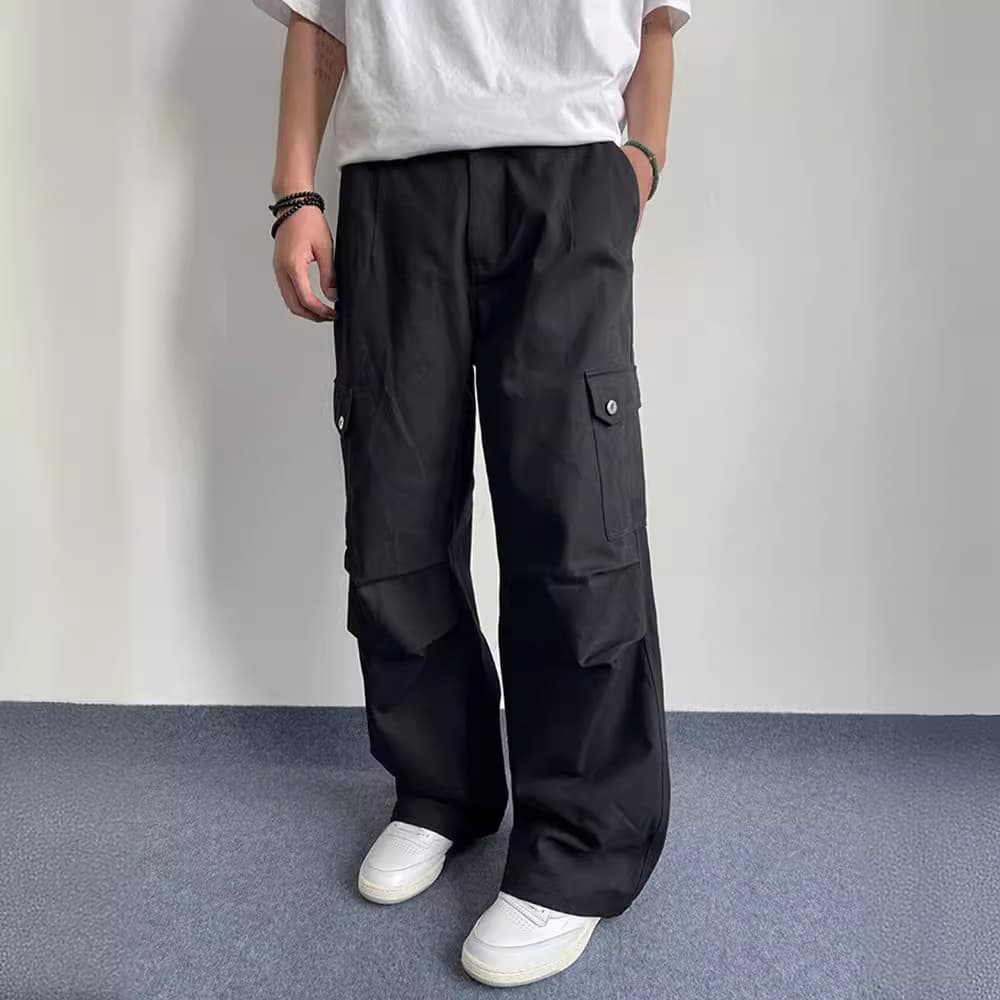 作業着 カーゴポケット付き ワイドパンツ