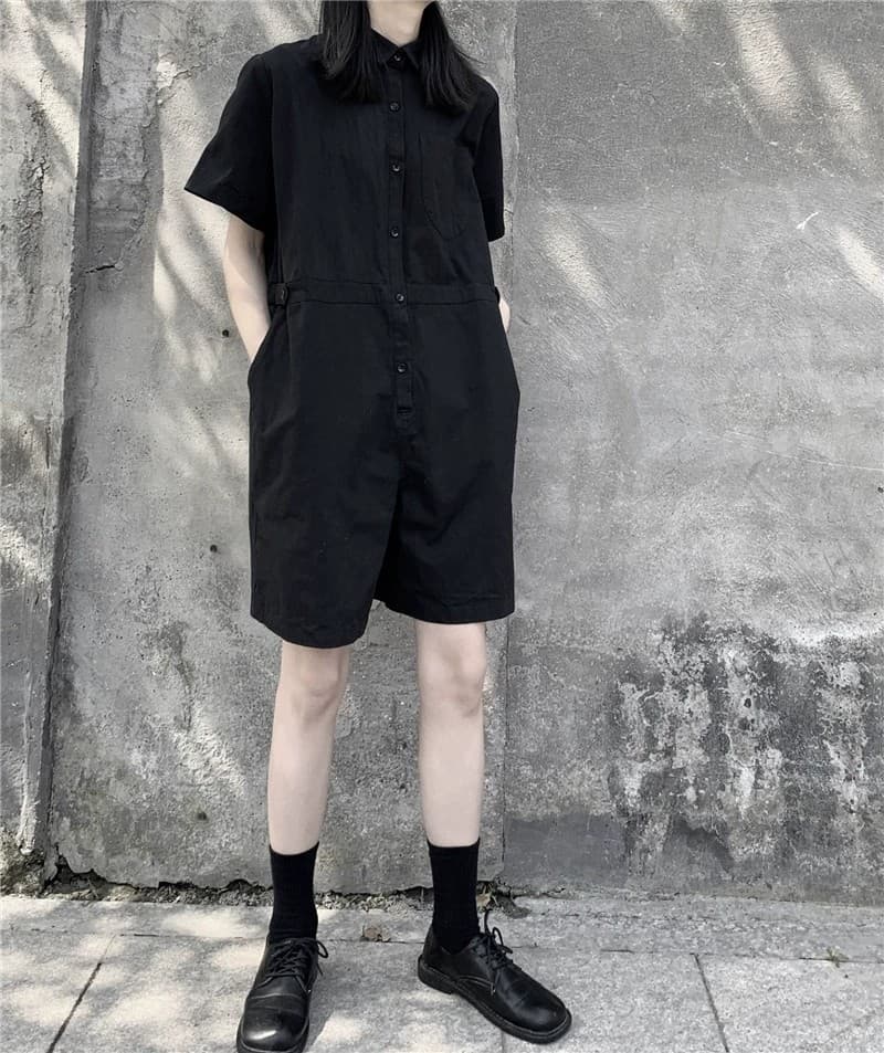 ゆったりシルエット作業着ツーピース