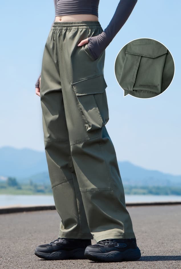 作業着 防水機能付きカーゴワイドパンツ