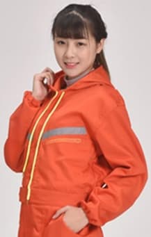 作業着 防寒対応型フード付き作業つなぎ服