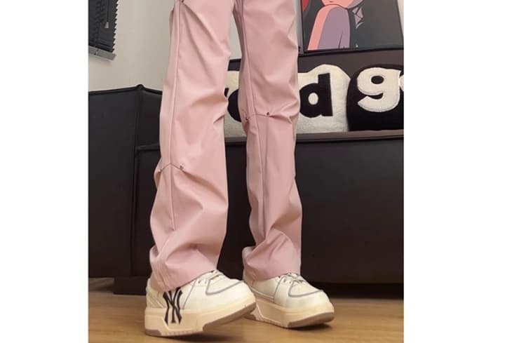 作業着 レディース作業用スナップボタン付きワイドパンツ