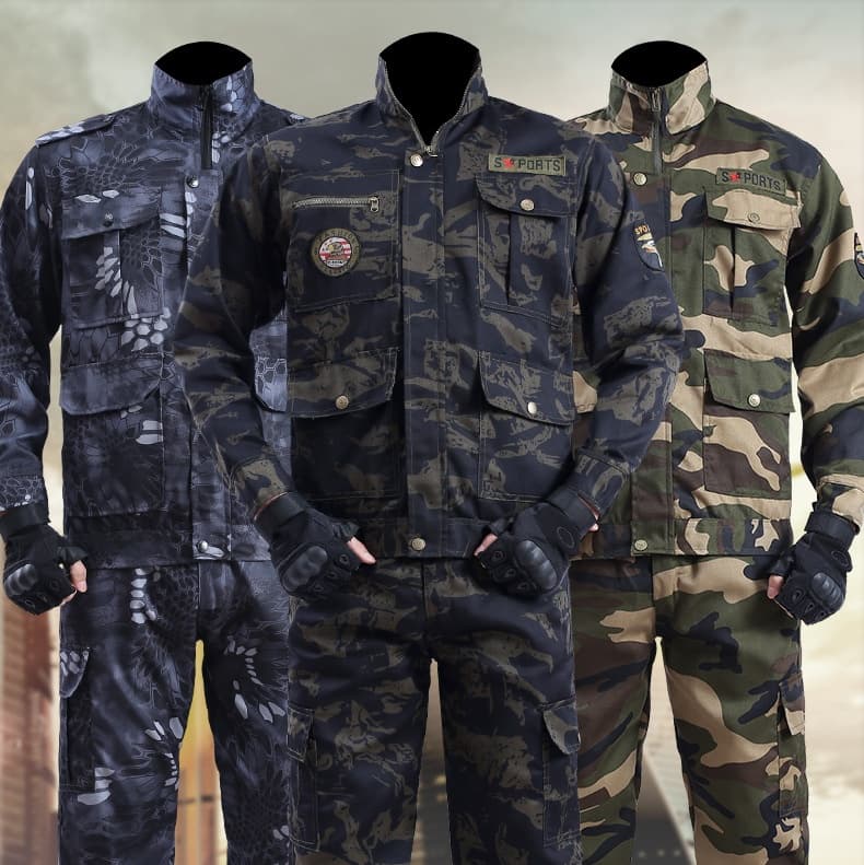 作業着 迷彩柄多機能作業服セット