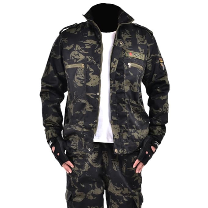 作業着 迷彩柄作業服上下セット