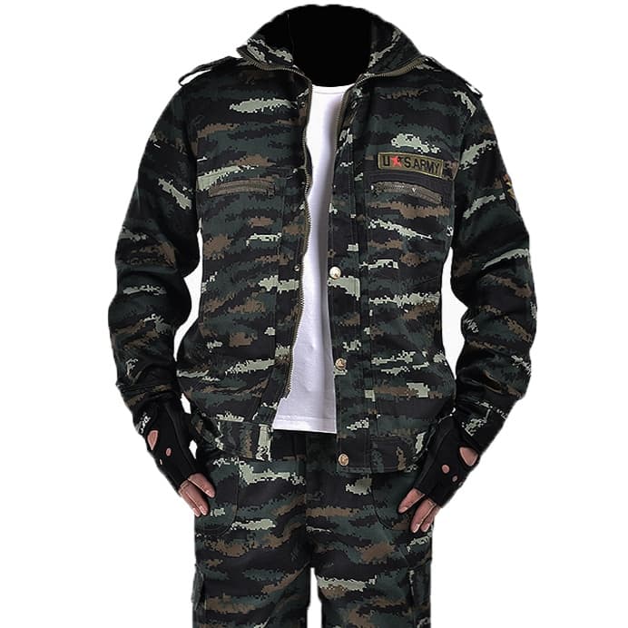 作業着 迷彩柄作業服上下セット