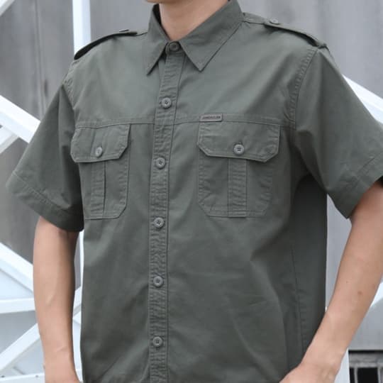 作業着 実用的ミリタリーワークシャツ