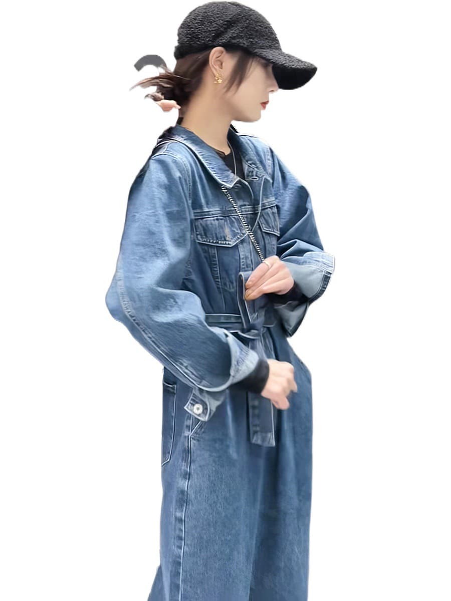 オーバーサイズデニムオールインワン作業着