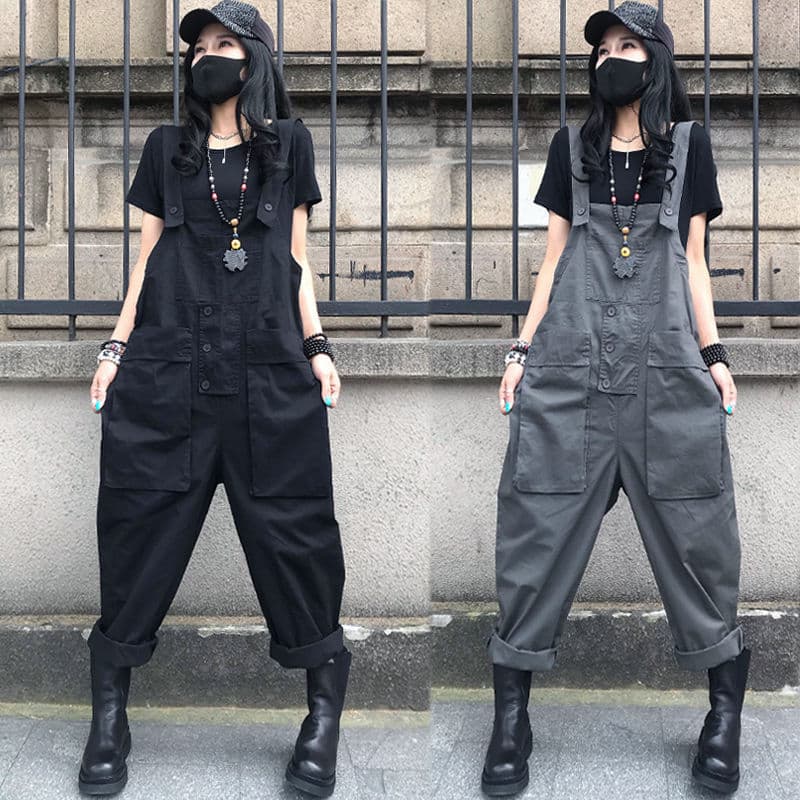 作業着 ルーズシルエットオーバーオール
