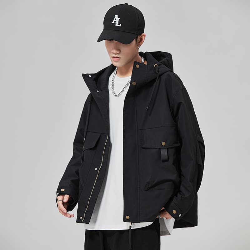 作業着 多機能フード付き作業ジャケット