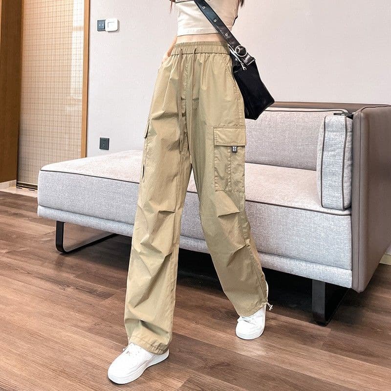 作業着 機能的カーゴパンツ 楽ちんワイドシルエット