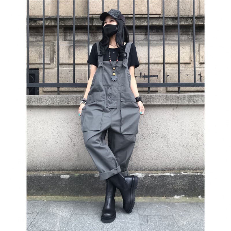 作業着 ルーズシルエットオーバーオール