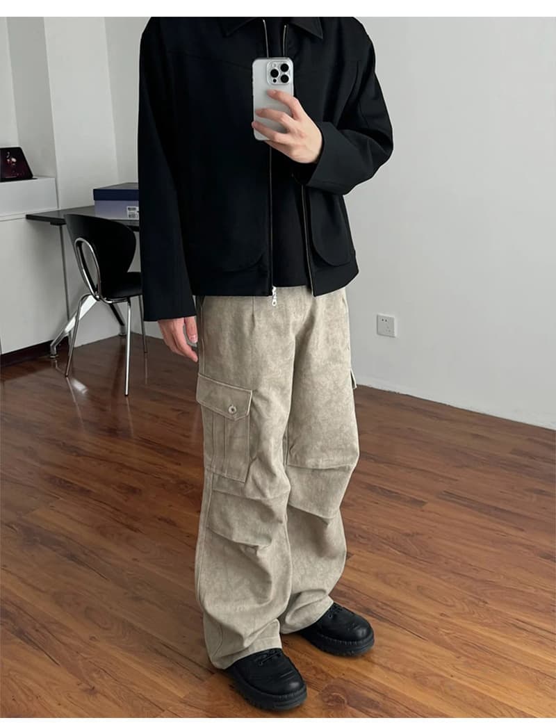 作業着 カーゴポケット付き ワイドパンツ