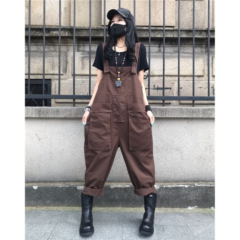 作業着 ルーズシルエットオーバーオール
