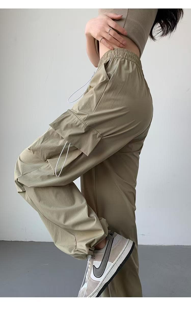 作業着 機能性抜群 ストリート系ワイドカーゴパンツ